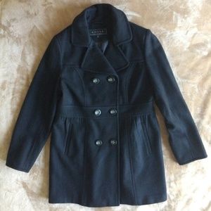 Giacca Gallery Black Double Breasted Short Trench
